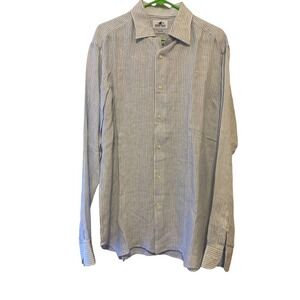 Herbie Frogg Jermyn St London Blue and White Striped Men’s Shirt - Size …17/43